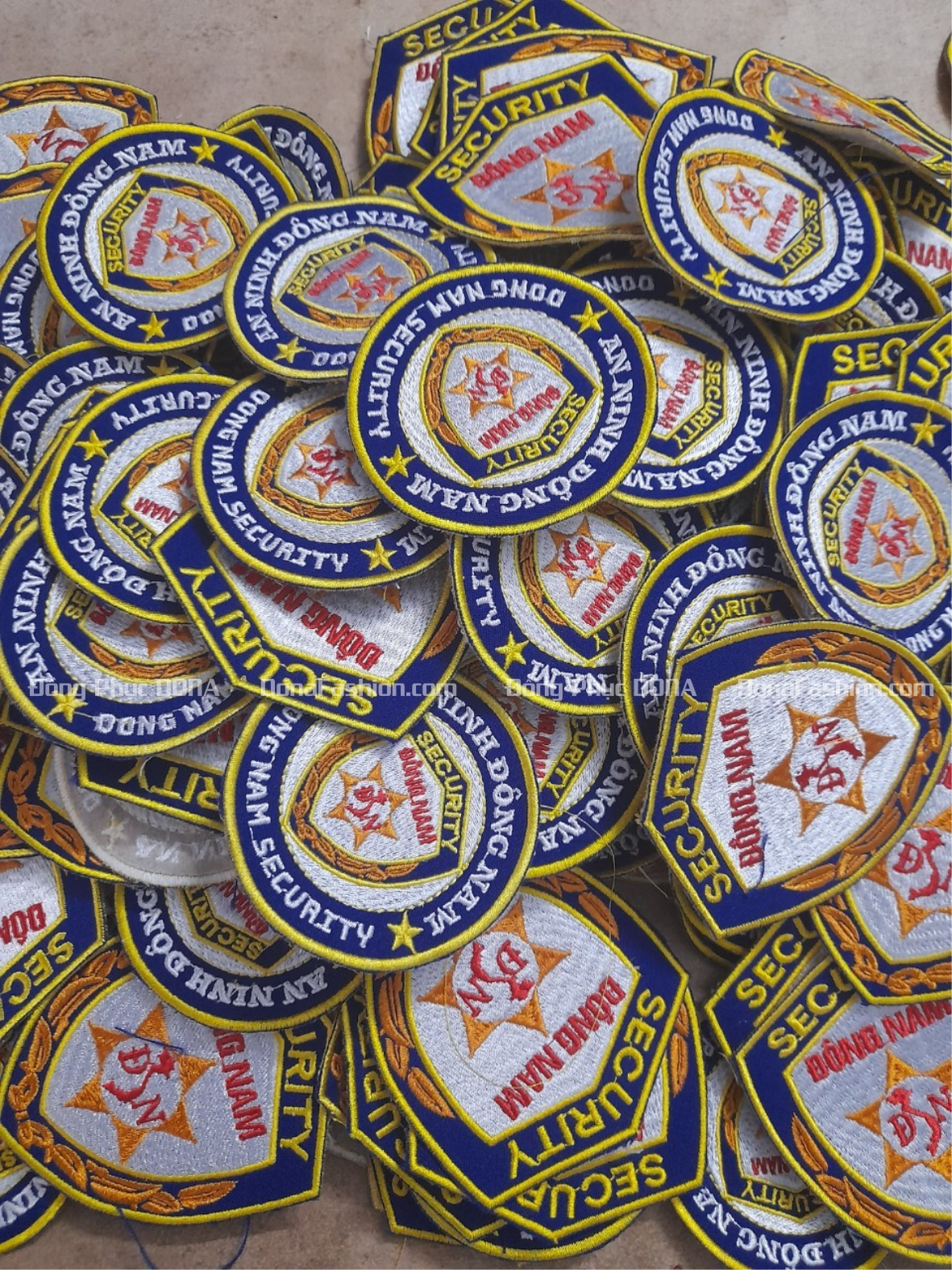 Thêu logo bảo vệ An Ninh Đông Nam